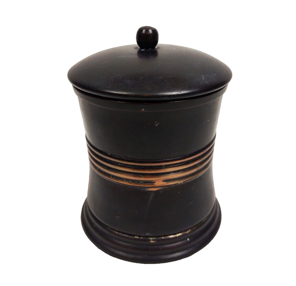Oil Rubbed Bronze Metal Cotton Ball Qtip Holder Lexington Bath Decor 4.5" India